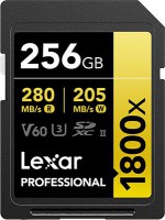 Lexar LSD1800256G-BNNNG, Professional 1800X Gold, 256GB, SDXC, UHS-II, Read Speed: Up to 280MB/s, Write Speed: Up to 205MB/s, 
