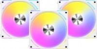 Lian Li 12ALV2-3W, UNI FAN AL V2, Size: 120mm, PWM, Airflow: 77.3CFM, Noise: 28.7dBA, ARGB, White, Pack of 3,