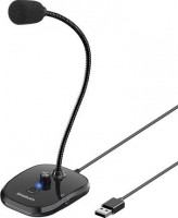 Simplecom UM360, Plug and Play Desktop Microphone, 1xUSB2.0, 1x3.5mm Jack, Cable Length: 1.2m,
