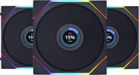 Lian Li 12TLLCD3B, UNI TL LCD 120, Size: 120mm, PWM, Airflow: 62CFM, Noise: 27dBA, ARGB, Black, Pack of 3