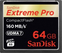 Sandisk SDCFXPS-064G-X46, 64 GB, Extreme Pro CF, VPG65, UDMA 7, Read Speed : 160MB/s, Write Speed: 150MB/s, 4x6