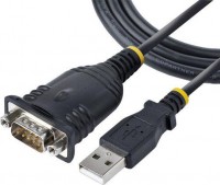 StarTech 1P3FP-USB-SERIAL, DB9 RS232 to USB-A Cable, Male to Male, Length: 1m, Black,