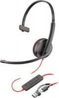 HP/Poly 8X214AA, Blackwire C3210 UC, Wired Mono Headset, USB-C/A, 2 Year Warranty
