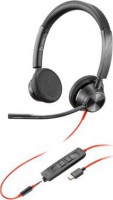 HP/Poly 8X225AA, Blackwire 8225 MS, Wired Stereo Headset, USB-C/A, Active Noise Cancelling (ANC), Black