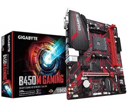 Gigabyte GA-B450M-GAMING,B450M GAMING AM4 Micro-ATX Motherboard, AMD B450 Chipset, AM4 Socket, Supports 2x DDR4 DIMM Sockets (Max. 32GB, 3200 MHz O.C), 1x PCI-E x16, 2x PCI-E x1, 4x SATA 6Gb/s, Suppor Gigabyte GA-B450M-GAMING,B450M GAMING AM4 Micro-ATX Motherboard, AMD B450 Chipset, AM4 Socket, Supports 2x DDR4 DIMM Sockets (Max. 32GB, 3200 MHz O.C), 1x PCI-E x16, 2x PCI-E x1, 4x SATA 6Gb/s, Suppor