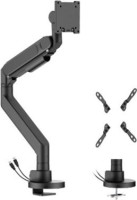 Brateck LDT92-C012UC-B, Future Proof Heavy-Duty Gas Spring Monitor Arm with USB Ports, Black