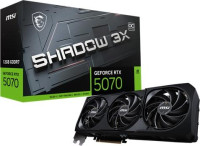 MSI GeForce RTX 5070 12G SHADOW 3X OC, Nvidia GeForce RTX 5070, 12GB GDDR7, Core Clock: 2557MHz, Cuda Core: 6144, 1xHDMI, 3xDP, PSU: 650W, PCIe5.0