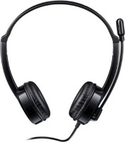 RAPOO H100C, 3.5mm Wired Stereo Headsets, HD Voice Rotary Microphone, Volume Adjustment, Black
