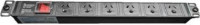 4Cabling PDU.6WRS.10A, 1RU PDU Rack Mount Power Rail, 6 Way, Cord Length: 2m, Black,