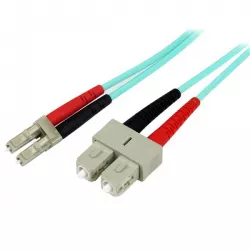 StarTech A50FBLCSC2, 2m 10 Gb Aqua Multimode 50/125 Duplex LSZH Fiber Patch Cable LC - SC StarTech A50FBLCSC2, 2m 10 Gb Aqua Multimode 50/125 Duplex LSZH Fiber Patch Cable LC - SC