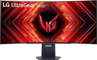 LG 45GS95QE-B, UltraGear, 44.5", UWQHD OLED Curved Gaming Monitor, 3440x1440, 21:9, 0.03ms, 240Hz, Free Sync, 2xHDMI, 1xDP, USB, VESA, Height Adjustable, Swivel, Tilt