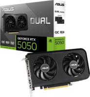 Asus DUAL-RTX5050-O8G, Nvidia GeForce RTX 5050 OC Edition, 8GB GDDR6, Core Clock: 2677MHz, Cuda Core: 2560, 1xHDMI, 3xDP, PSU: 550W, PCIe5.0