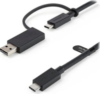 1M (3FT) USB-C CABLE WITH USB-A ADAPTER DONGLE - HYBRID 2-IN-1 USB C CABLE W/ USB-A - USB-C TO USB-C (10GBPS/100W PD) USB-A TO USB-C (5GBPS) - IDEAL FOR HYBRID DOCKING STATION (USBCCADP)