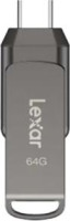 Lexar LJDD400064G-BNQNG, D400 64GB JumpDrive BL Titanium USB 3.1 Type-C, Upto 130MB/s Read Quickly Transfer a 3GB 4K