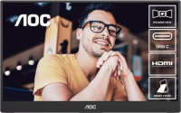 AOC 16T20, 15.6" FHD IPS Portable Monitor, 1920x1080, 16:9, 1xHDMI, 2xUSB-C, Speakers, VESA, Tilt AOC 16T20, 15.6" FHD IPS Portable Monitor, 1920x1080, 16:9, 1xHDMI, 2xUSB-C, Speakers, VESA, Tilt