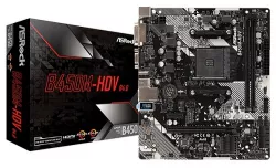ASRock B450M-HDV R4.0 AM4 Micro-ATX Motherboard ASRock B450M-HDV R4.0 AM4 Micro-ATX Motherboard