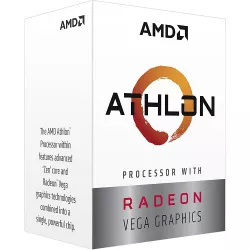AMD YD3000C6FHBOX, Athlon 3000G 2-Core AM4 3.50 GHz CPU Processor with Radeon Vega 3 Graphics AMD YD3000C6FHBOX, Athlon 3000G 2-Core AM4 3.50 GHz CPU Processor with Radeon Vega 3 Graphics
