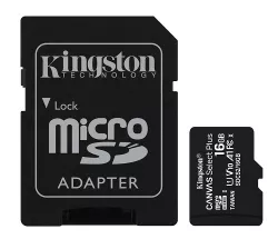 KINGSTON 16GB MICROSDHC CANVAS SELECT PLUS 100MB/S READ A1 CLASS 10 UHS-I MEMORY CARD + ADAPTER SDCS2/16GB SDCS2/16G KINGSTON 16GB MICROSDHC CANVAS SELECT PLUS 100MB/S READ A1 CLASS 10 UHS-I MEMORY CARD + ADAPTER SDCS2/16GB SDCS2/16G