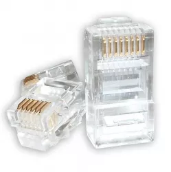 Astrotek AT-RJ45PLUG-5E, Network Ethernet Head 2 Prong Blade 3u" Transparent- RJ45 Astrotek AT-RJ45PLUG-5E, Network Ethernet Head 2 Prong Blade 3u" Transparent- RJ45