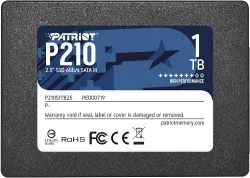 Patriot P210S1TB25 , P210 1TB 2.5" SATA III SSD, 3 Years Warranty Patriot P210S1TB25 , P210 1TB 2.5" SATA III SSD, 3 Years Warranty