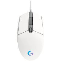 Logitech 910-005791, G203 Lightsync RGB Gaming Mouse, Wired, 200-8000 dpi, 6 Programmable Buttons, USB, White, 