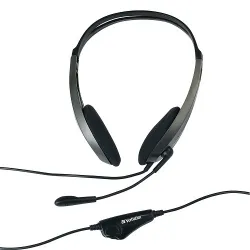 Verbatim Multimedia Headset with Microphone - Wide Frequency Stereo, 40mm Drivers, Comfortable Ergonomic Fit, Adjustable, Built-in, omni-directional Verbatim Multimedia Headset with Microphone - Wide Frequency Stereo, 40mm Drivers, Comfortable Ergonomic Fit, Adjustable, Built-in, omni-directional