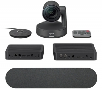 Logitech 960-001219, Rally Ultra HD Conference System Kit, 1X Camera, 2X Hub, 1X Speaker, 1X Mic Pod