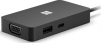 Microsoft SWV-00005, Microsoft USB-C Travel Hub, Interface Port:USB-C, HDMI 2.0, Ethernet, VGA, Network Speed: Up to 1000Mbps,Transfer Speeds: Up to 10Gbps, Black