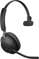 Jabra 26599-899-899, Evolve2 65 MS, Mono, On-ear, Noise Isolating, USB-C, Wireless+Bluetooth, Black