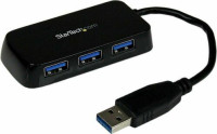StarTech ST4300MINU3B, Portable, 4 Port SuperSpeed Mini USB 3.0 Hub, 5Gbps, USB Port: 4, Black, PC, Mac