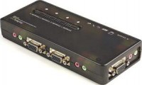 Startech SV411KUSB, 4 Port Usb KVM Switch Kit with Cables and Audio, Black