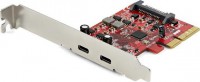 Startech PEXUSB312C3, PCIe USB 3.1 Card, 2x USB C 3.1 Gen 2 10Gbps, PCIe Gen 3 x4, ASM3142 Chipset, USB Type C PCI Express Card