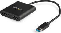 USB-C to Dual DisplayPort 1.2 Adapter, USB Type-C Multi-Monitor MST Hub, Dual 4K 30Hz/1080p, 60Hz, DP Laptop Display Extender / Splitter, Extra Long, BuiltIn Cable, Windows Only